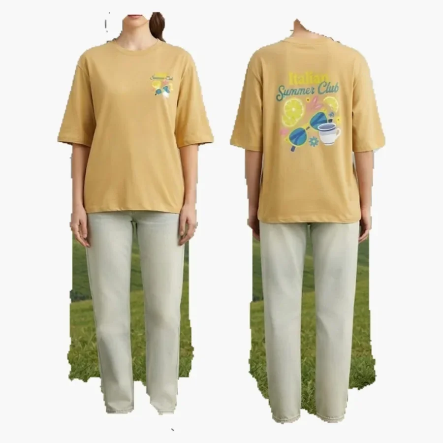 Mustard Summer Graphic Tee wholesale ladies clothing