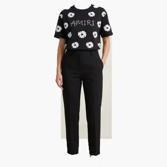 Black Daisy Print Tee wholesale