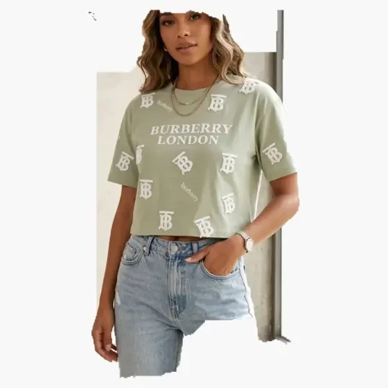 Green Monogram Print Tee wholesale