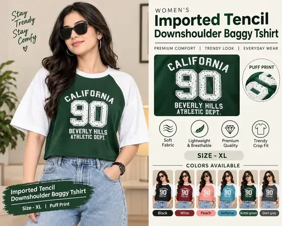 California 90 Puff Print T-Shirt — Green wholesale