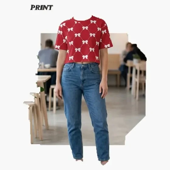 Red Bow Puff Tee wholesale
